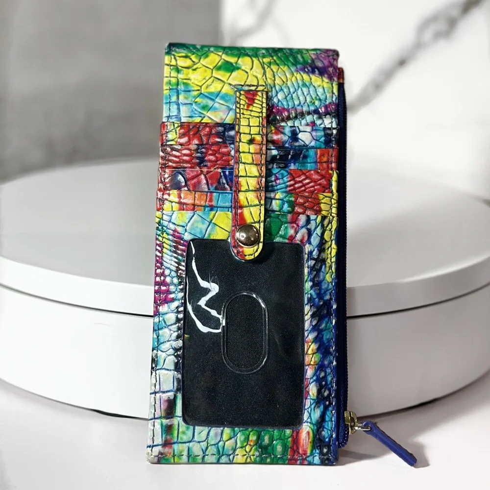 Brahmin RARE Energy Melbourne Multicolor Genuine Leather Credit Card Wallet 🌈 - Picture 8 of 8